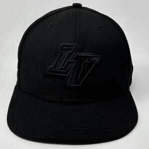 Las Vegas Aviators Hat Baseball Cap MiLB New Era Wool Black On Black Fitted 7